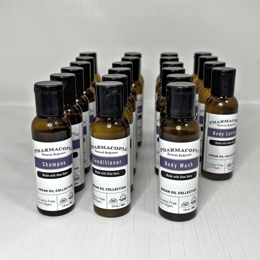 Lot Pharmacopia Argan Oil Collection Conditioner Body Wash Lotion Shampoo Travel